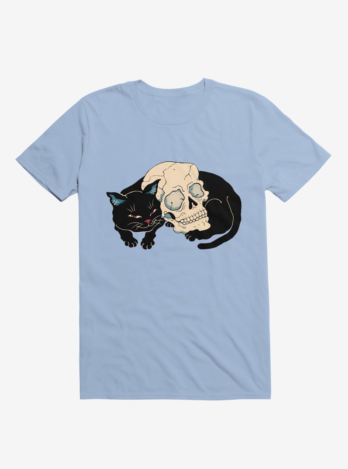 Cat Neko Skull Light Blue T Shirt T Shirt Comfort Fit Gift Ready