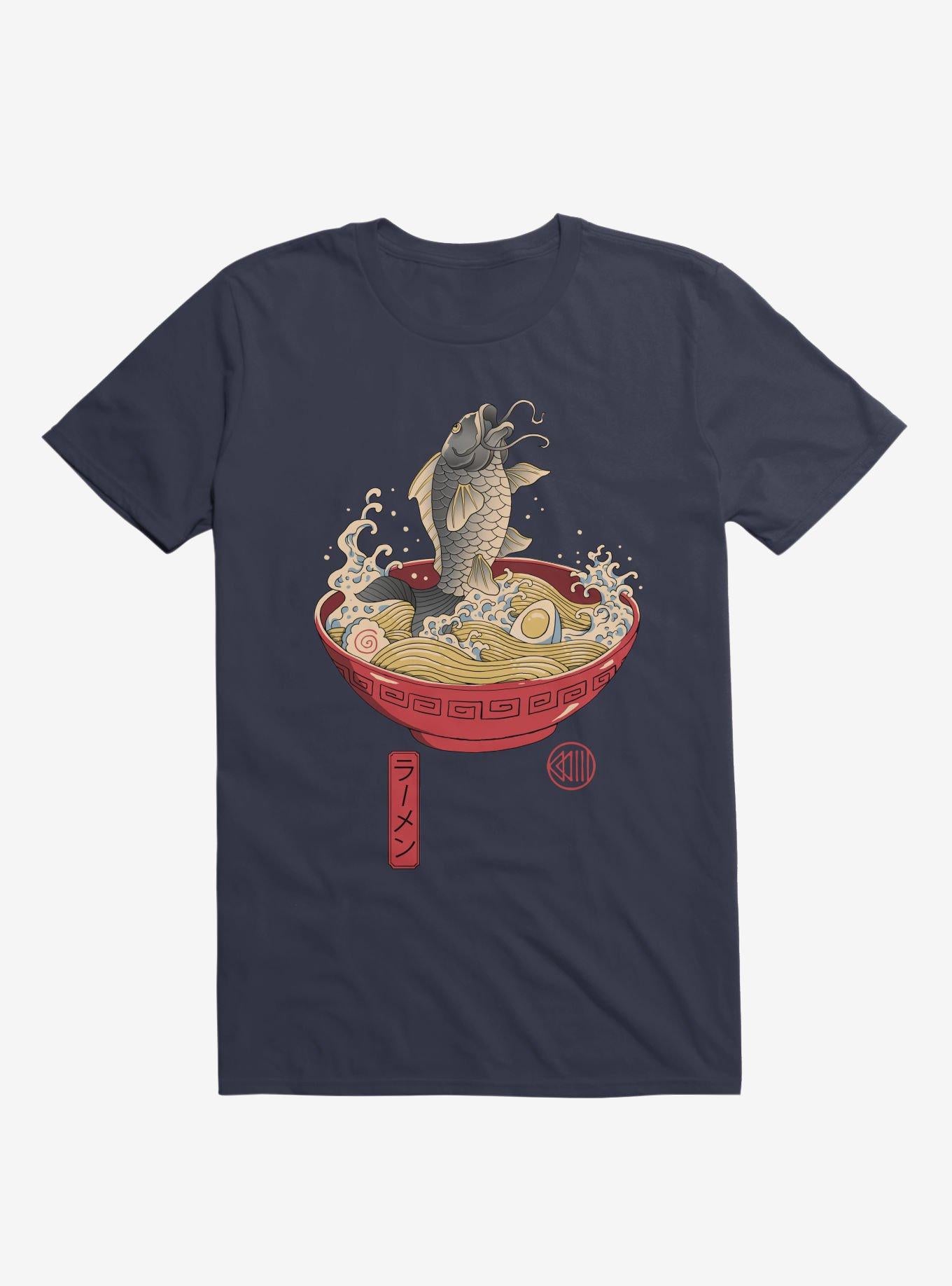 Fish Ramen Navy Blue T Shirt T Shirt Gym Lifestyle Best Seller Look