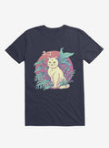 Leaves Vapor Cat Navy Blue T Shirt T Shirt Trending US