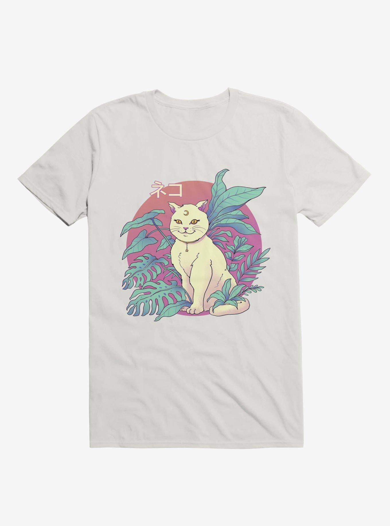 Leaves Vapor Cat White T Shirt T Shirt Gym Lifestyle Workout Ready