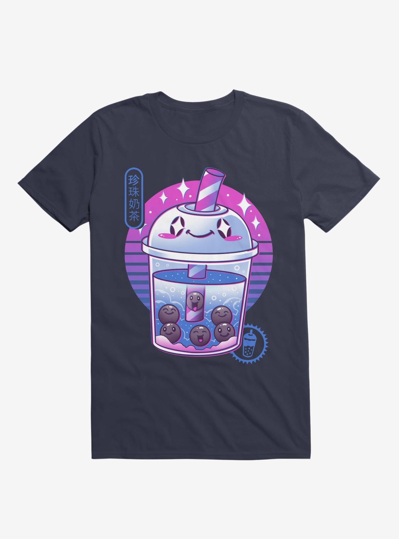Boba Wave Tea Navy Blue T Shirt T Shirt Trending US