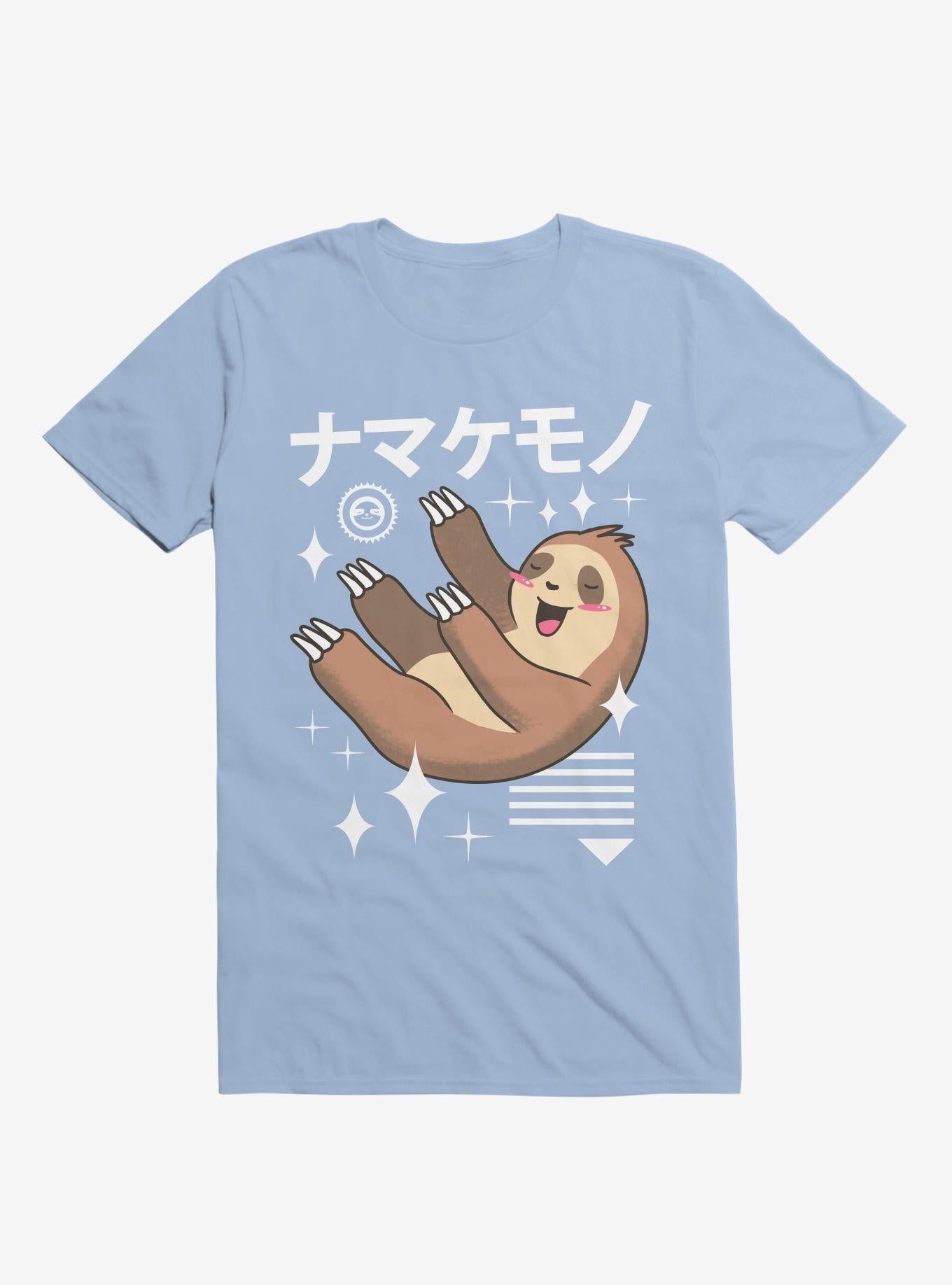 Kawaii Sloth Light Blue T Shirt T Shirt Streetwear Style Daily Wear