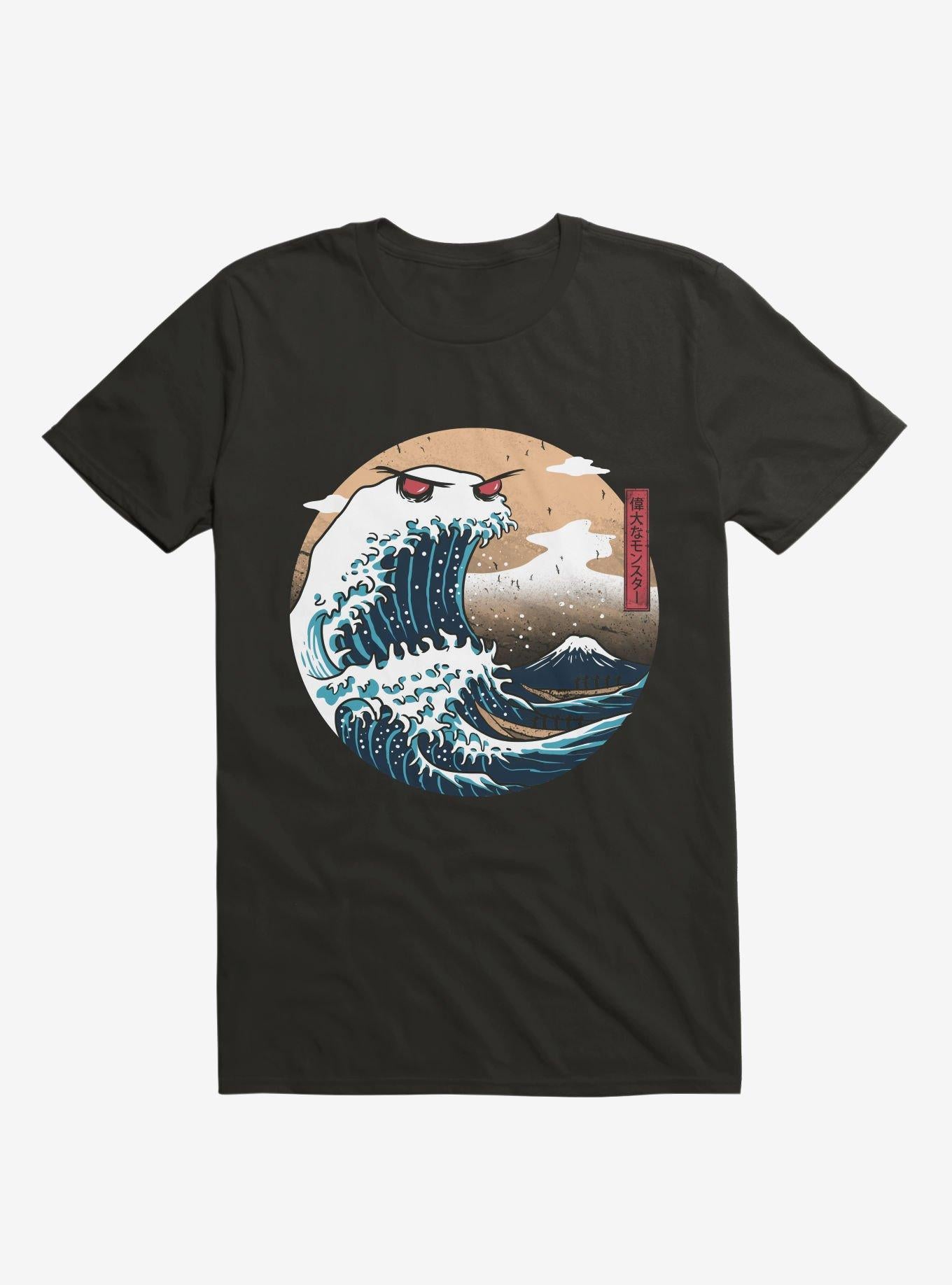 The Great Monster Off Kanagawa Black T Shirt T Shirt Trending US