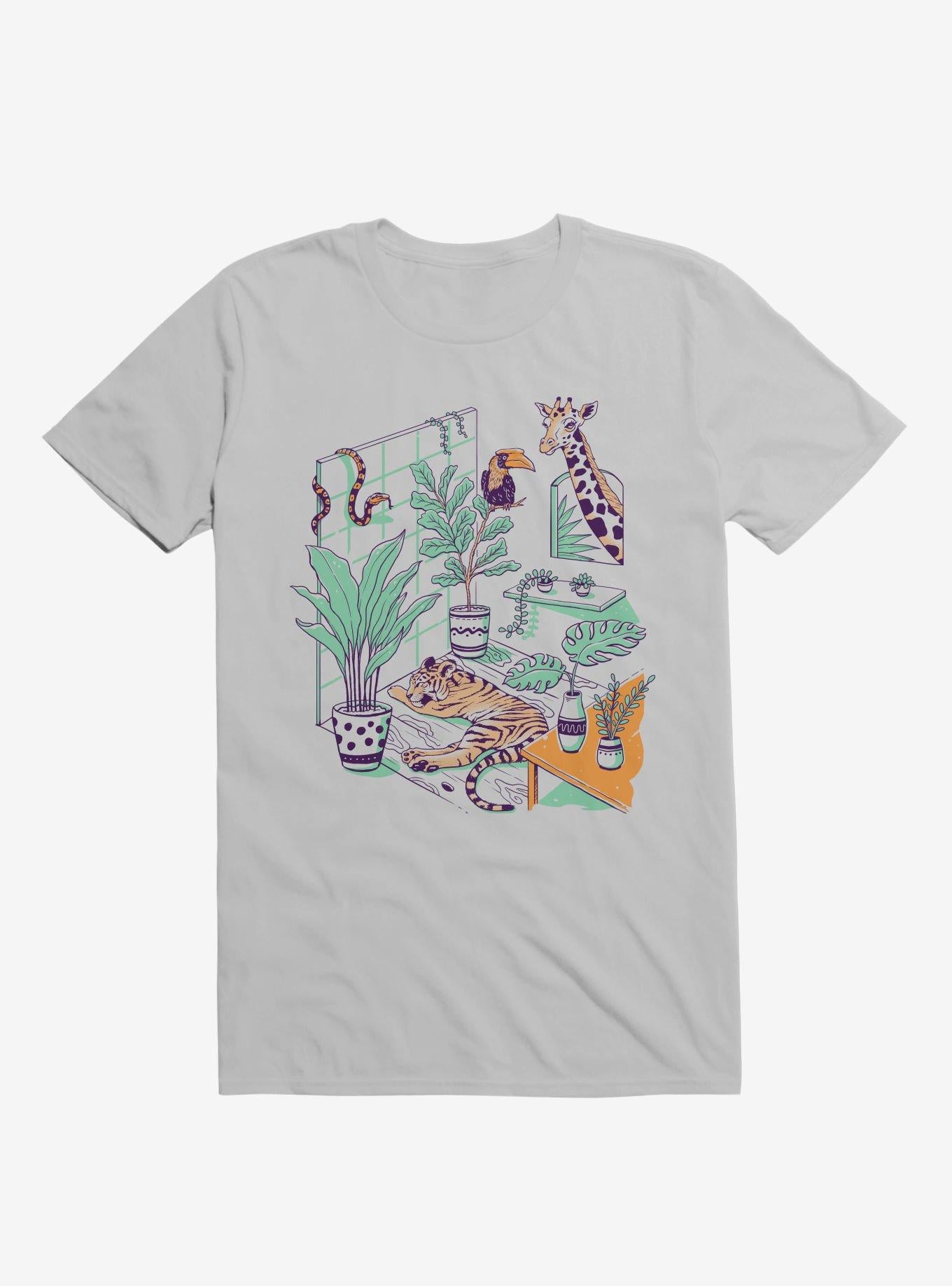 Urban Jungle Tiger Giraffe Ice Grey T Shirt T Shirt Streetwear Style Workout Ready