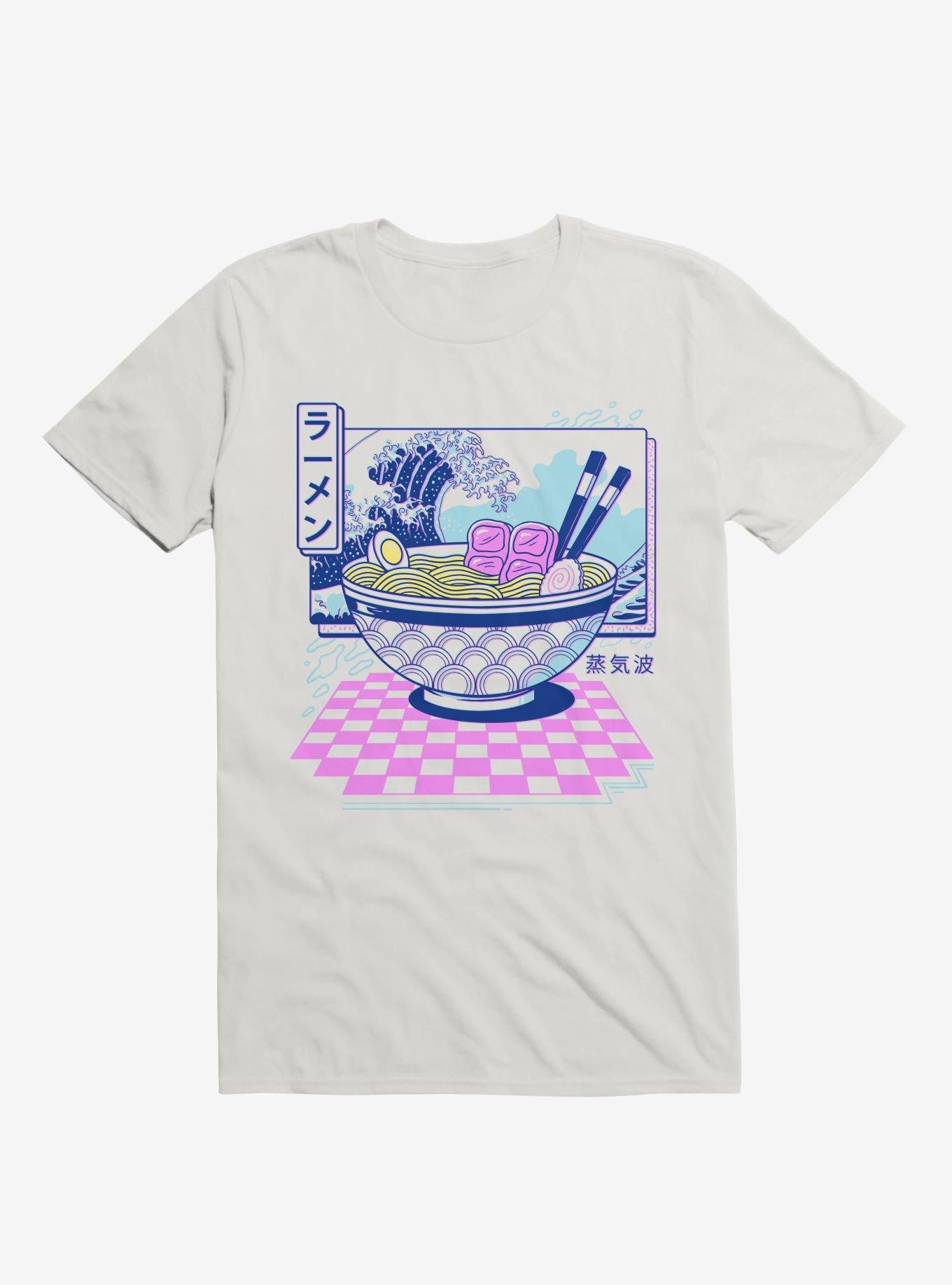Vaporwave Ramen White T Shirt T Shirt Streetwear Style Daily Wear