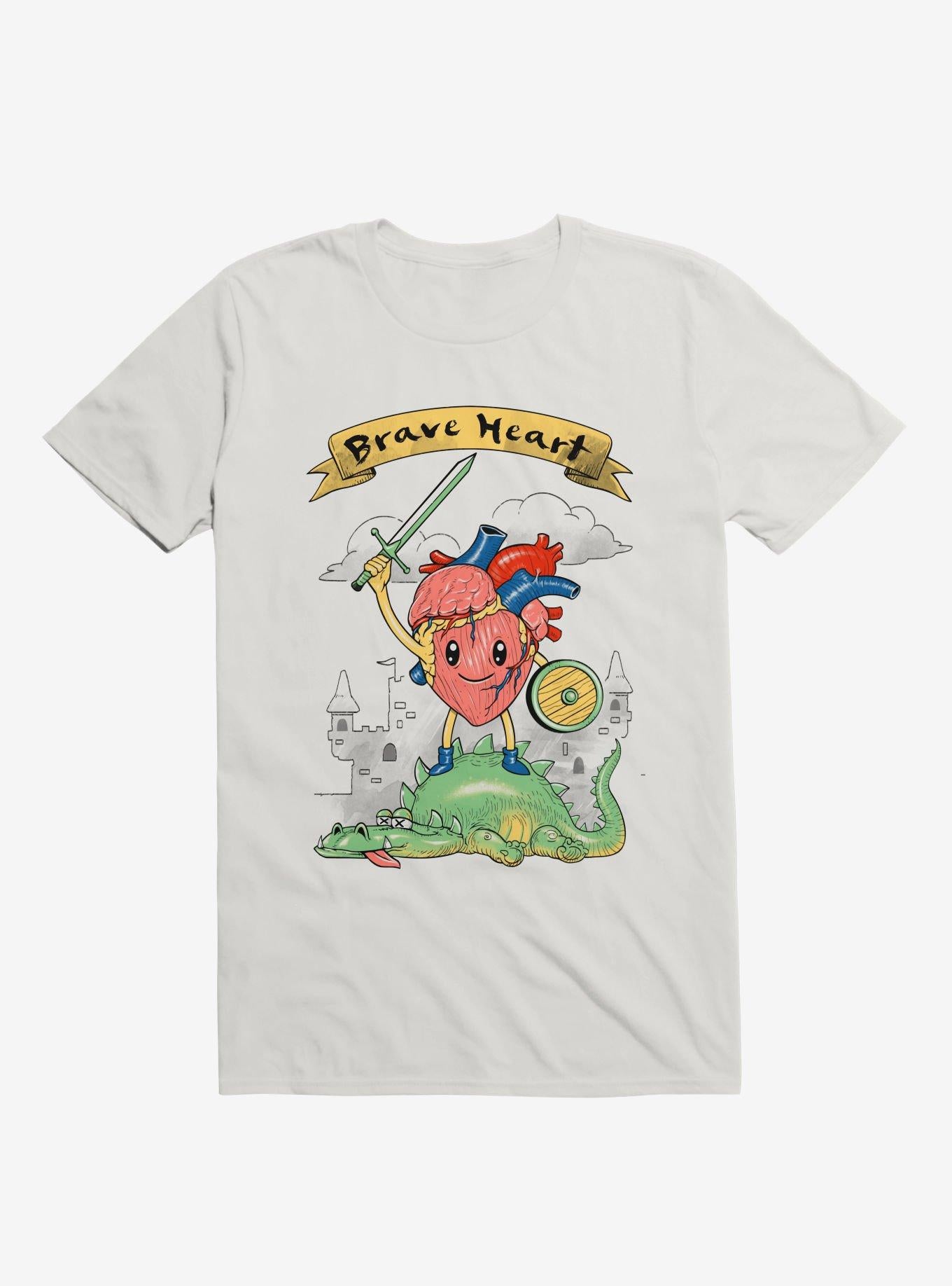 Brave Heart Knight White T Shirt T Shirt High Search Demand Daily Wear