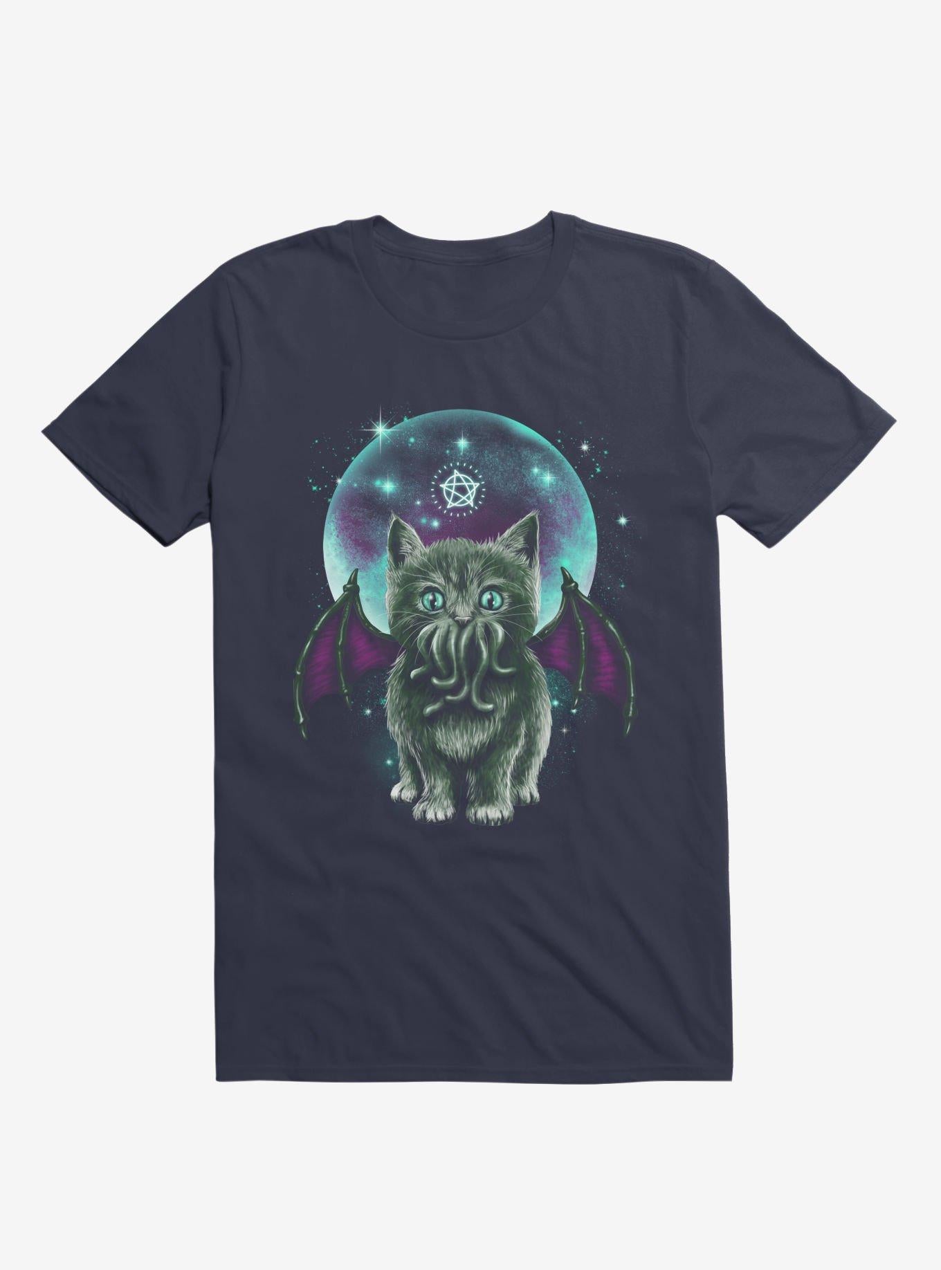 Cosmic Purrrcraft Navy Blue T Shirt T Shirt Comfort Fit Gift Ready