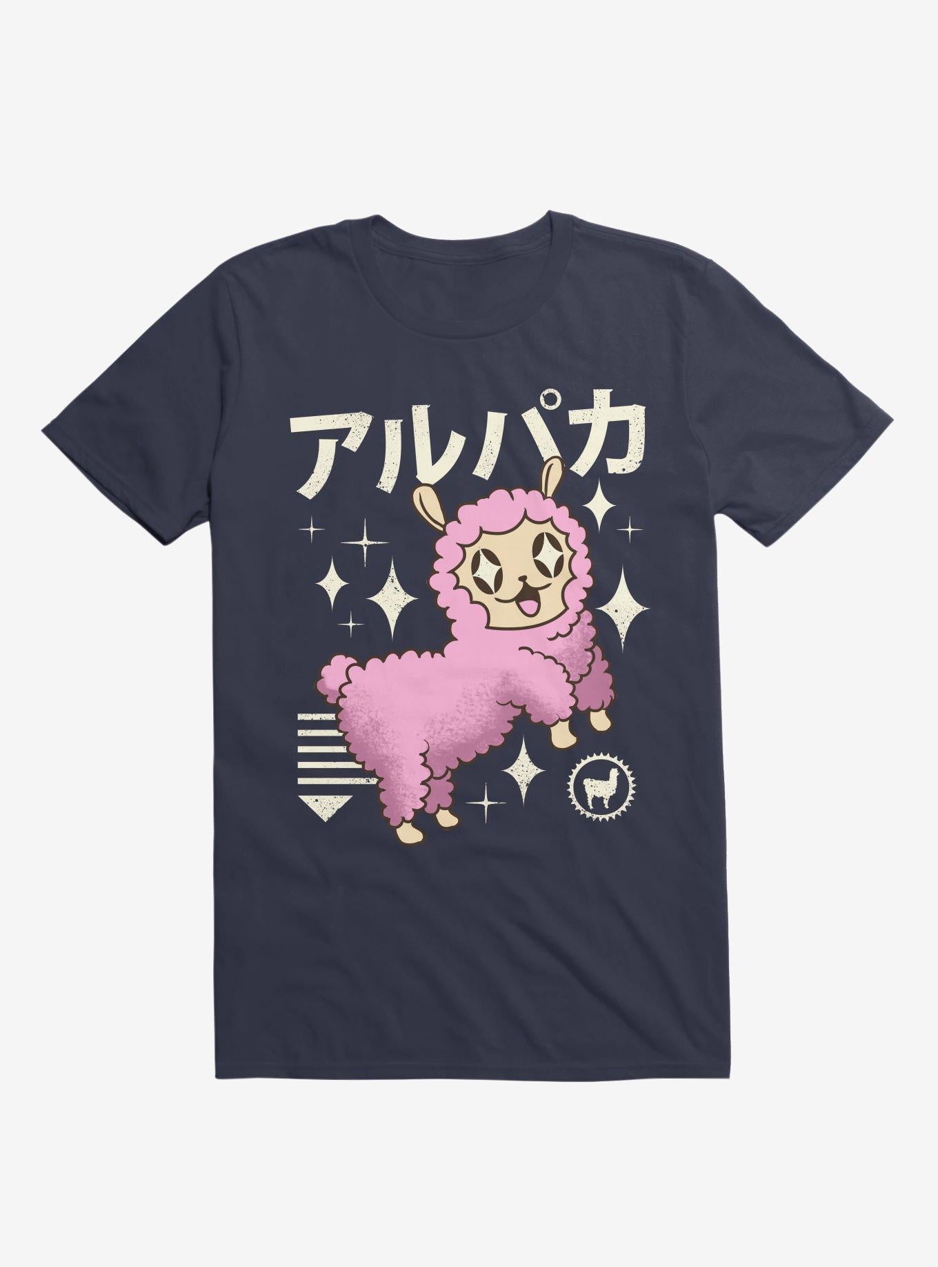 Kawaii Alpaca Navy Blue T Shirt T Shirt Trending US