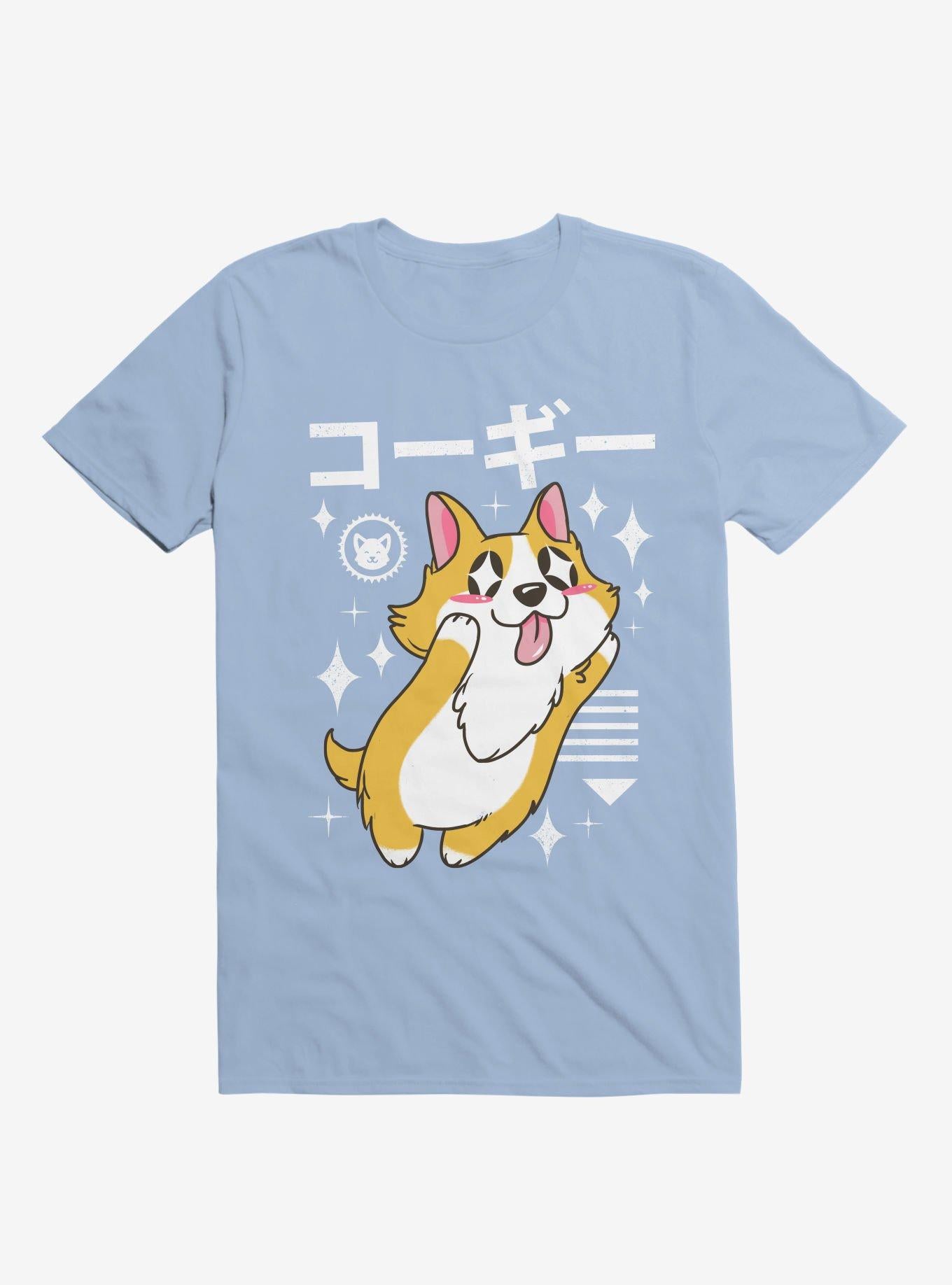Kawaii Corgi Light Blue T Shirt T Shirt Trending US