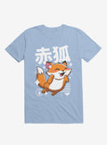 Kawaii Fox Light Blue T Shirt T Shirt Gym Lifestyle Daily Wear