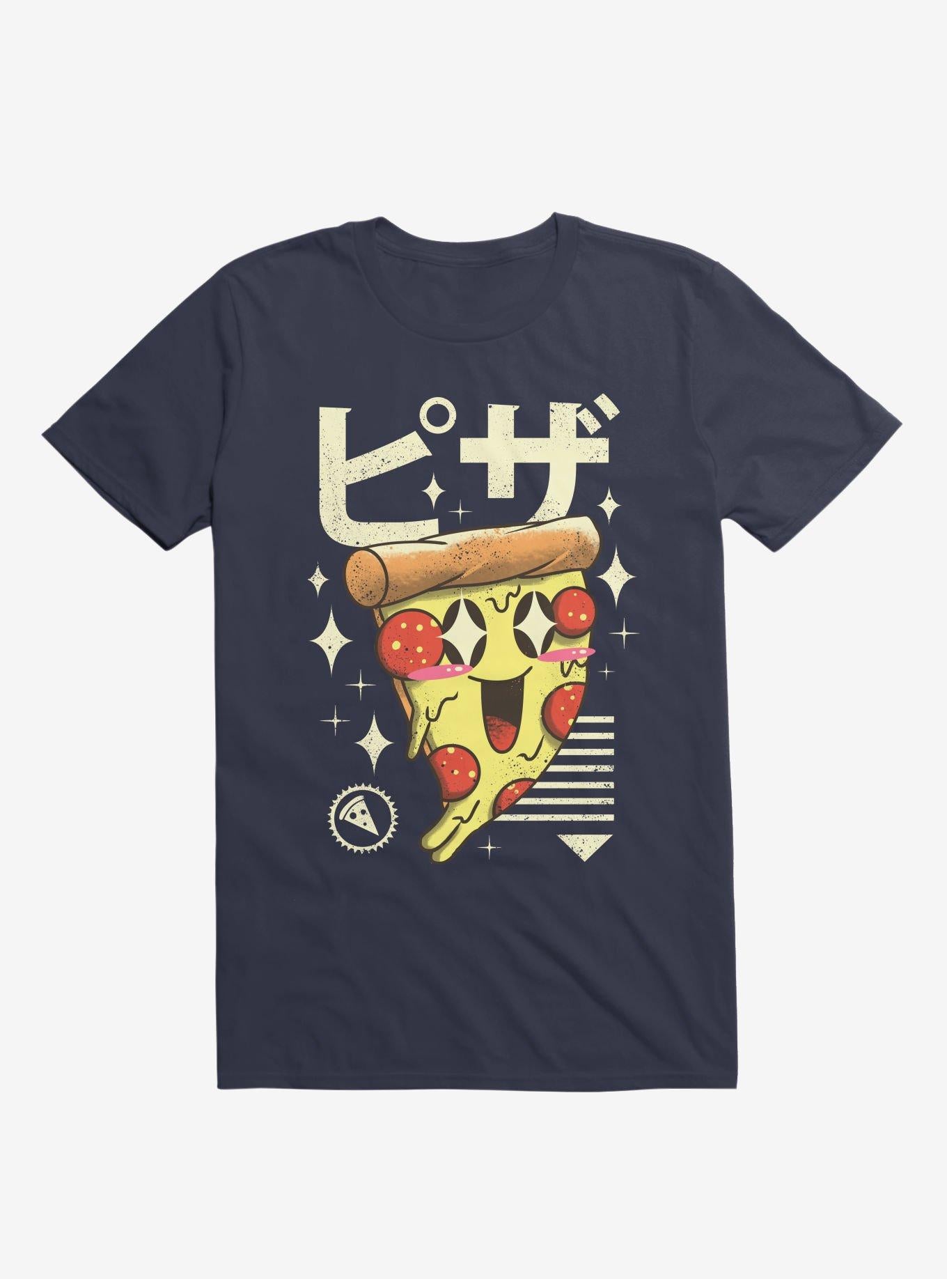 Kawaii Pizza Navy Blue T Shirt T Shirt Trending US Daily Wear