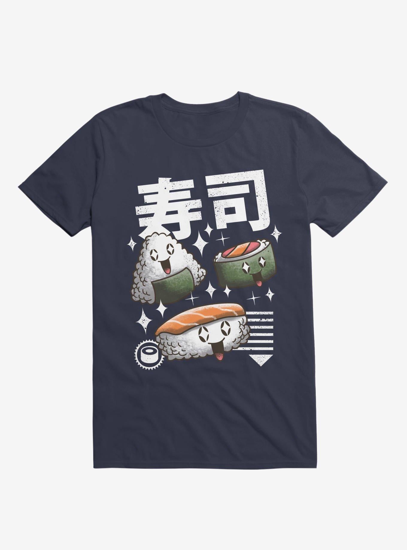 Kawaii Sushi Navy Blue T Shirt T Shirt Trending US