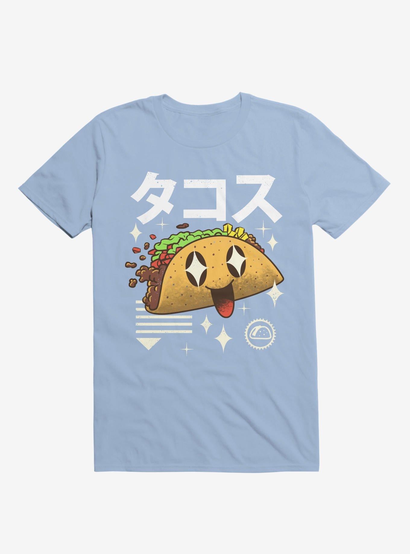 Kawaii Taco Light Blue T Shirt T Shirt Comfort Fit Daily Wear