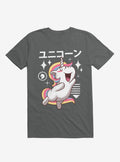 Kawaii Unicorn Charcoal Grey T Shirt T Shirt Trending US