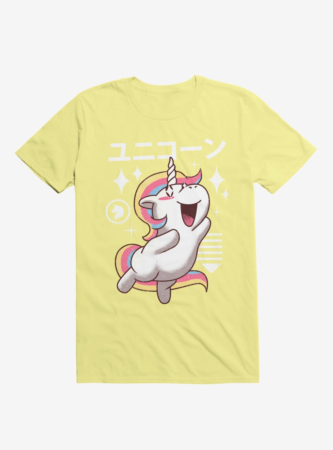 Kawaii Unicorn Corn Silk Yellow T Shirt T Shirt Gym Lifestyle Workout Ready