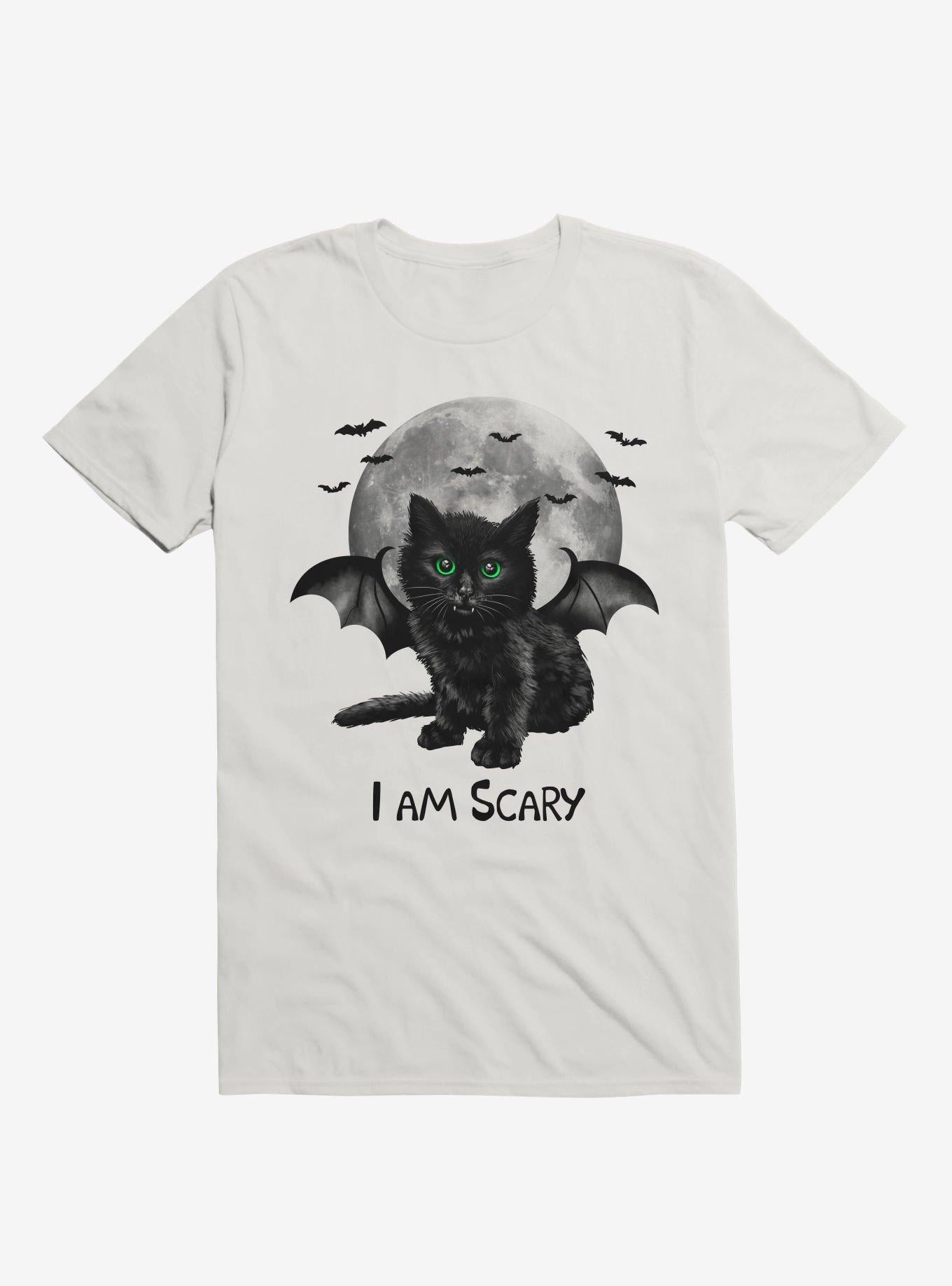 Scary Cat White T Shirt T Shirt Trending US Hot Right Now