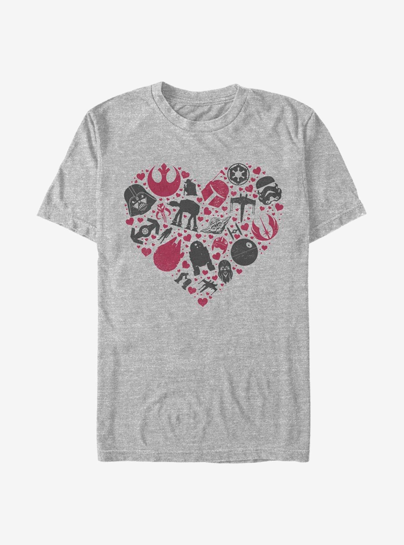 Star Wars Heart Icons T-Shirt | Premium Unisex T-Shirt, Trending Graphic Tee