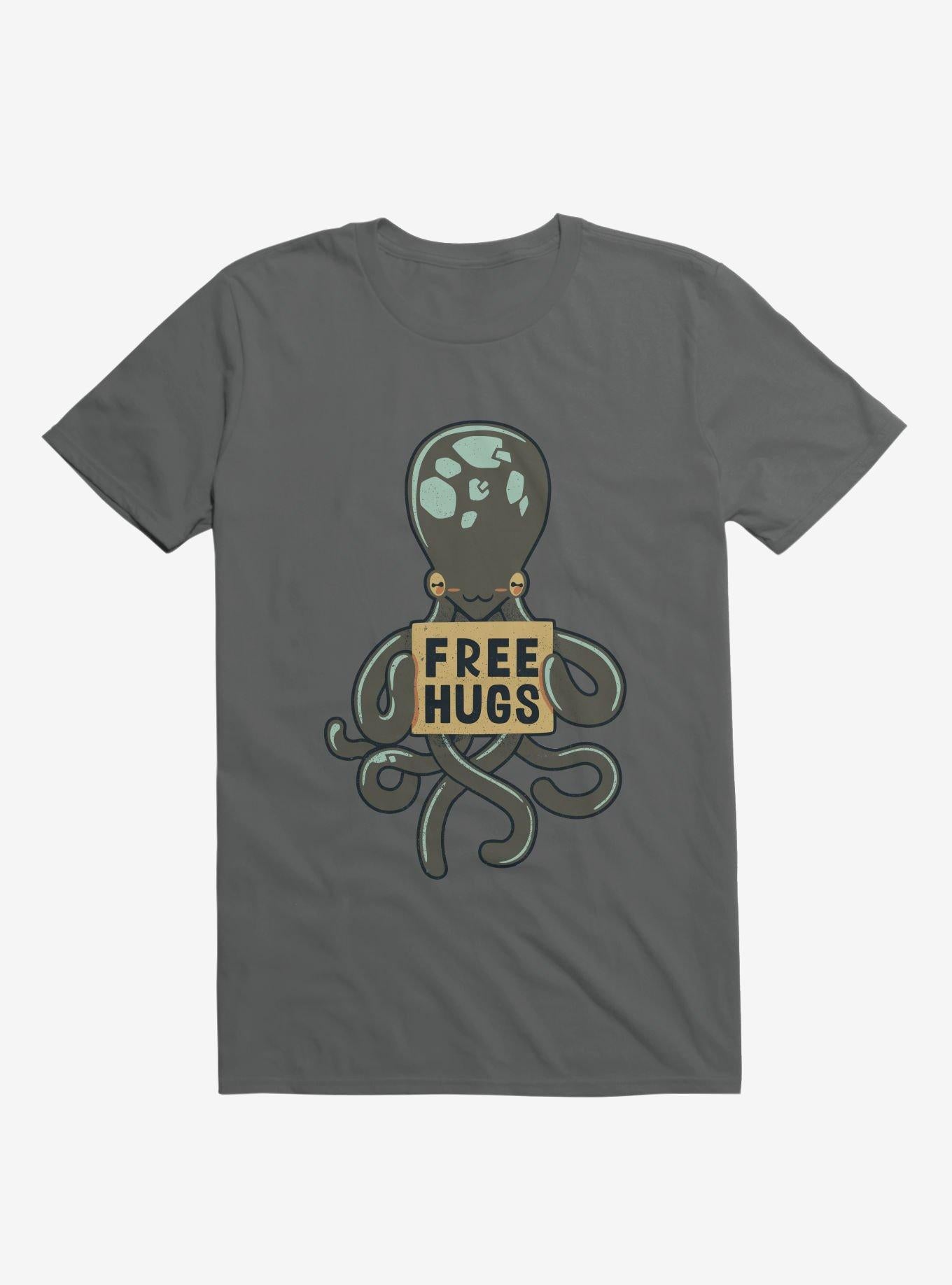 Free Hugs Octopus Charcoal Grey T Shirt T Shirt Trending US Gift Ready