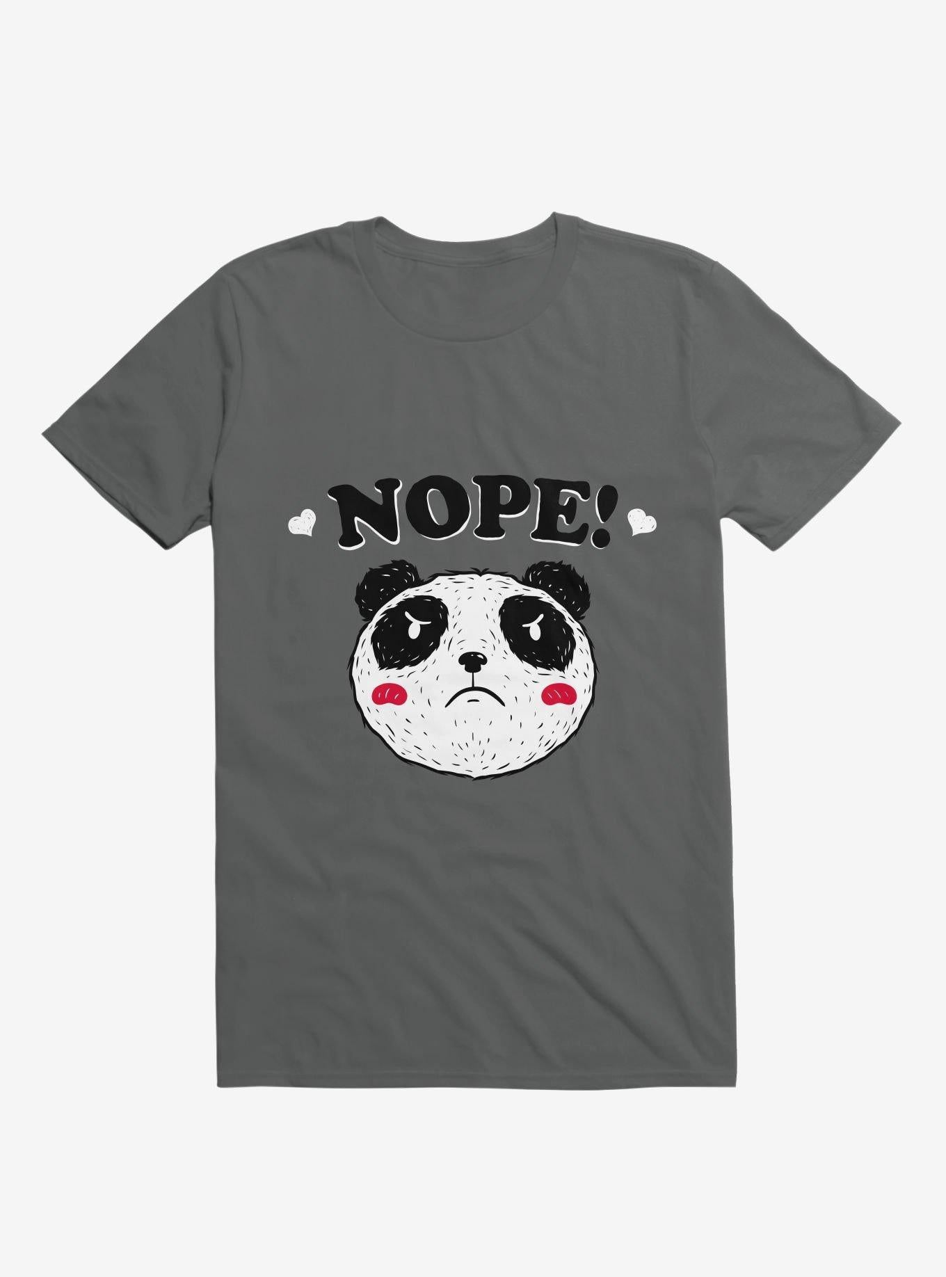 Nope Panda Charcoal Grey T Shirt T Shirt Streetwear Style Best Seller Look