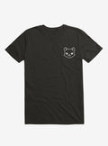 Cat Minimalist Pictogram Black T Shirt T Shirt Gym Lifestyle Hot Right Now