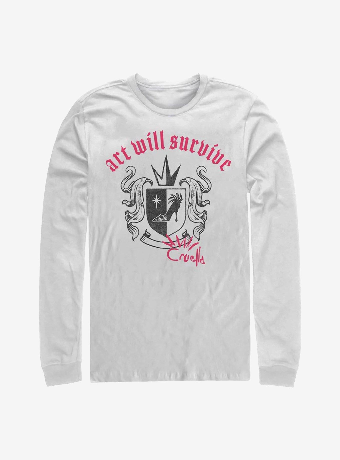 Disney Cruella Art Will Survive Punk Long Sleeve T Shirt Long Sleeve T Shirt Premium Print Fan Favorite