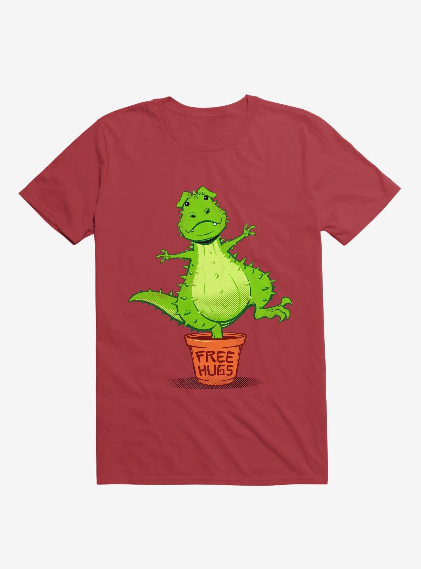 Cactus Rex Free Hugs Red T Shirt T Shirt Trending US