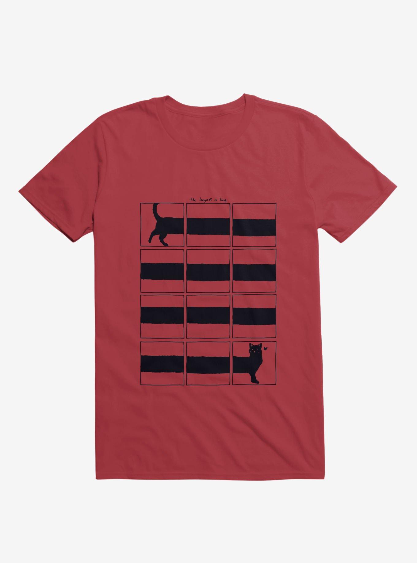 The Longcat Is Long Red T Shirt T Shirt Comfort Fit Best Seller Look