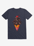 Cat Ice Cream Navy Blue T Shirt T Shirt Trending US