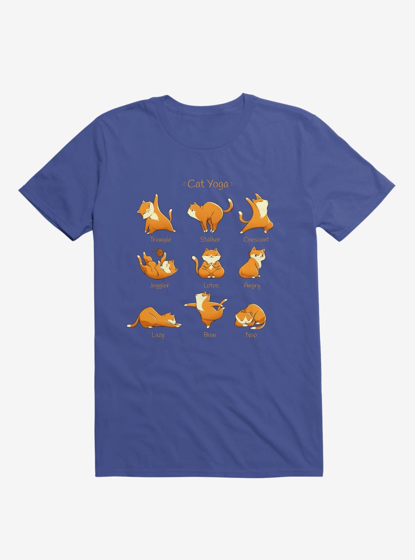Yoga Cat Royal Blue T Shirt T Shirt Viral TikTok Best Seller Look