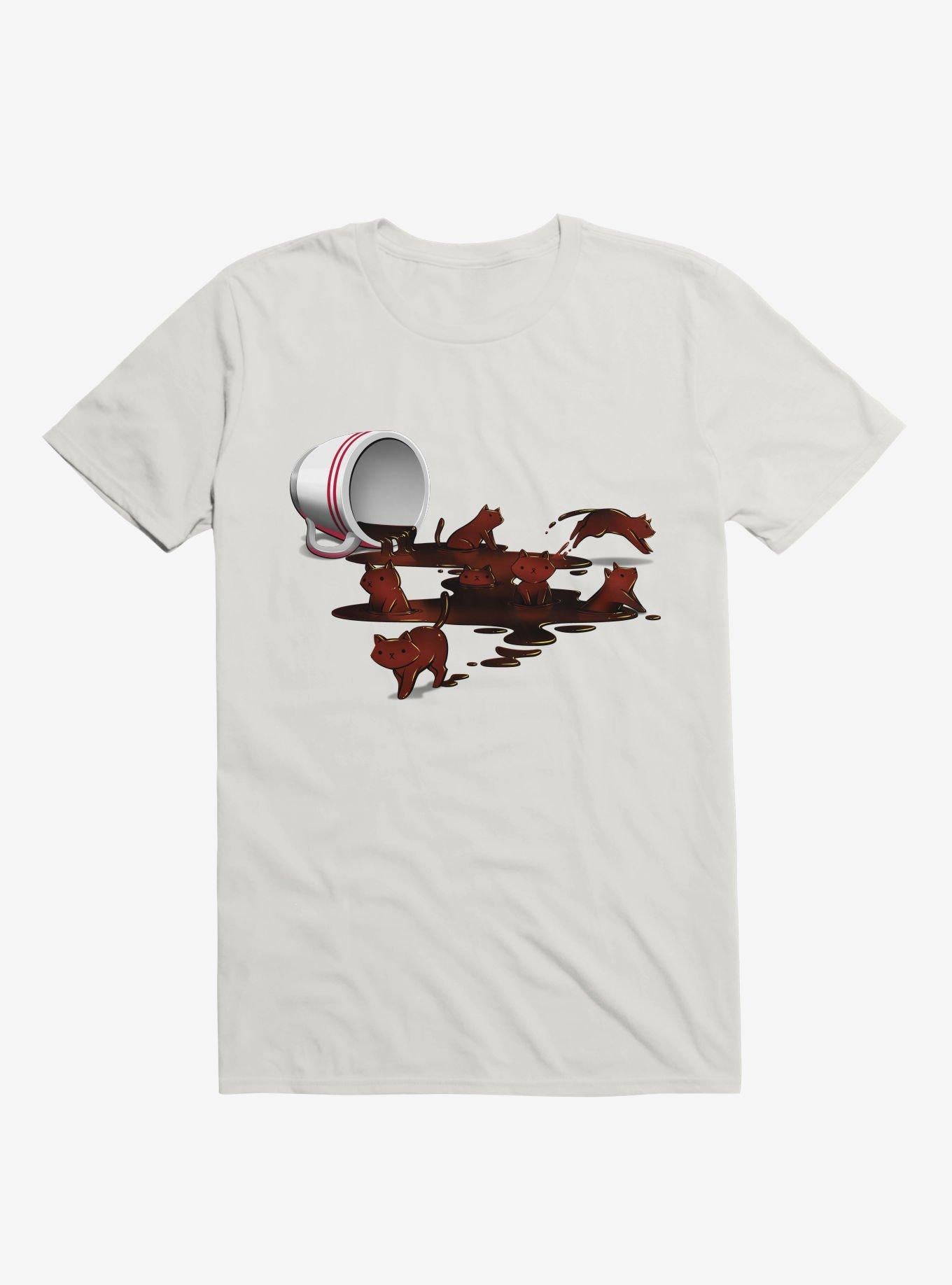 Coffee Cat White T Shirt T Shirt Viral TikTok Daily Wear