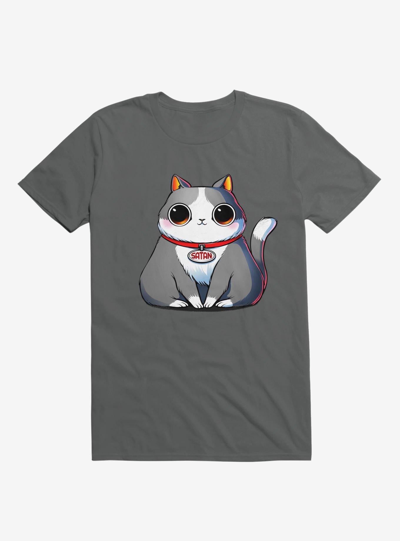Satan Cat Charcoal Grey T Shirt T Shirt Gym Lifestyle Gift Ready
