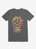 Candy Skull Charcoal Grey T Shirt T Shirt Trending US