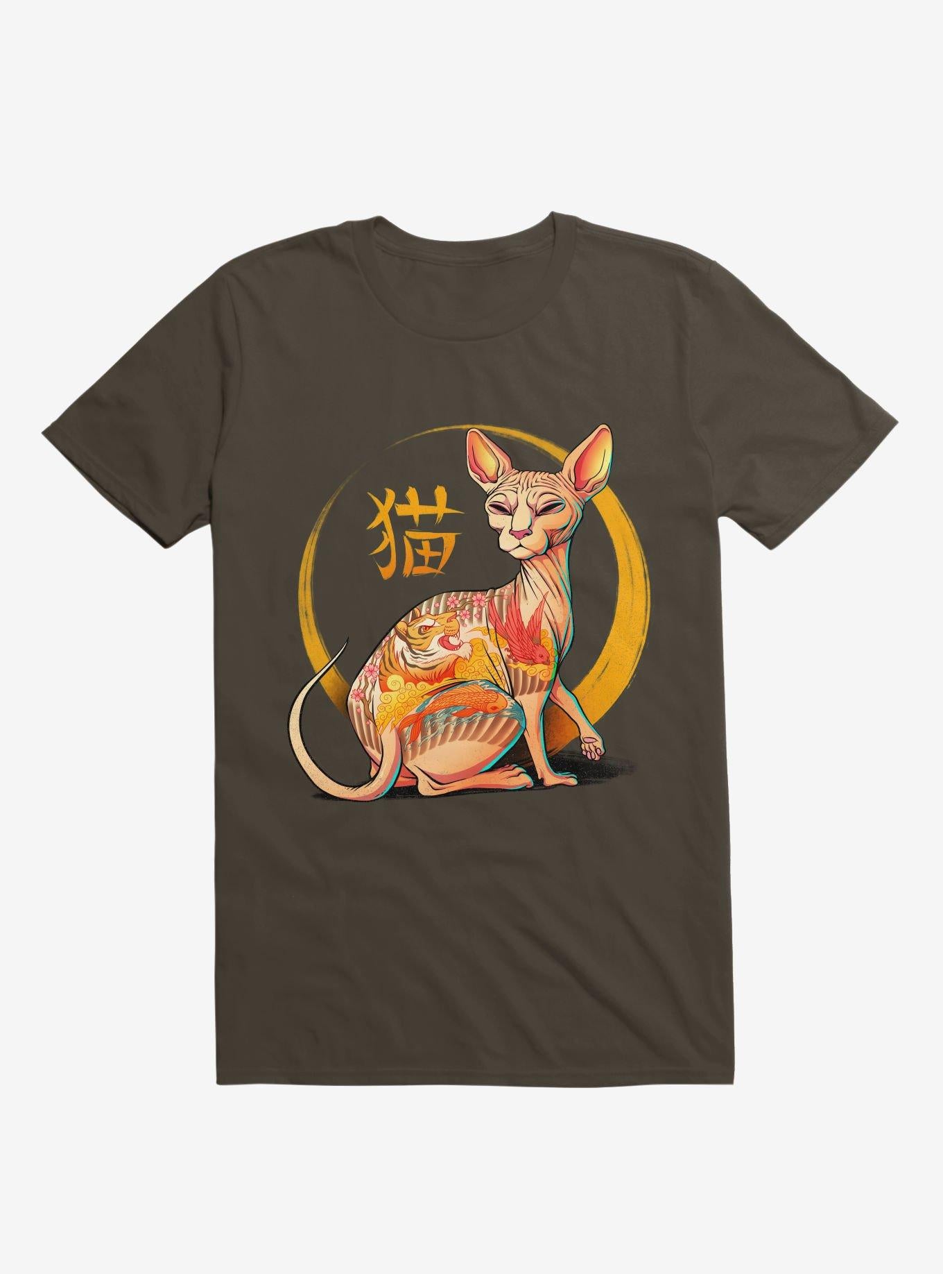 Yakuza Cat Brown T Shirt T Shirt Gym Lifestyle Hot Right Now