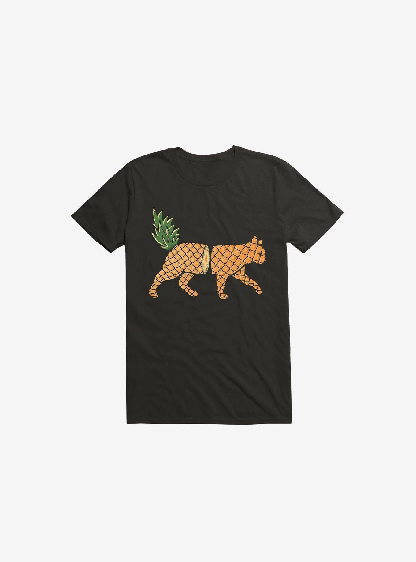 Fruit Cat Pineapple Black T Shirt T Shirt Premium Print Daily Wear