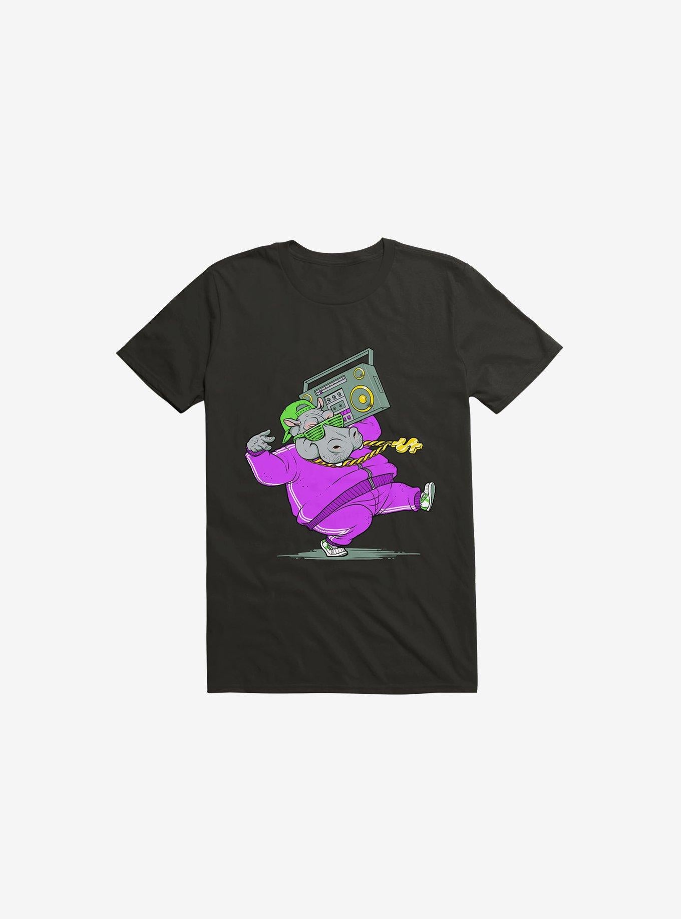 Hip Hop Hippo Black T Shirt T Shirt Trending US