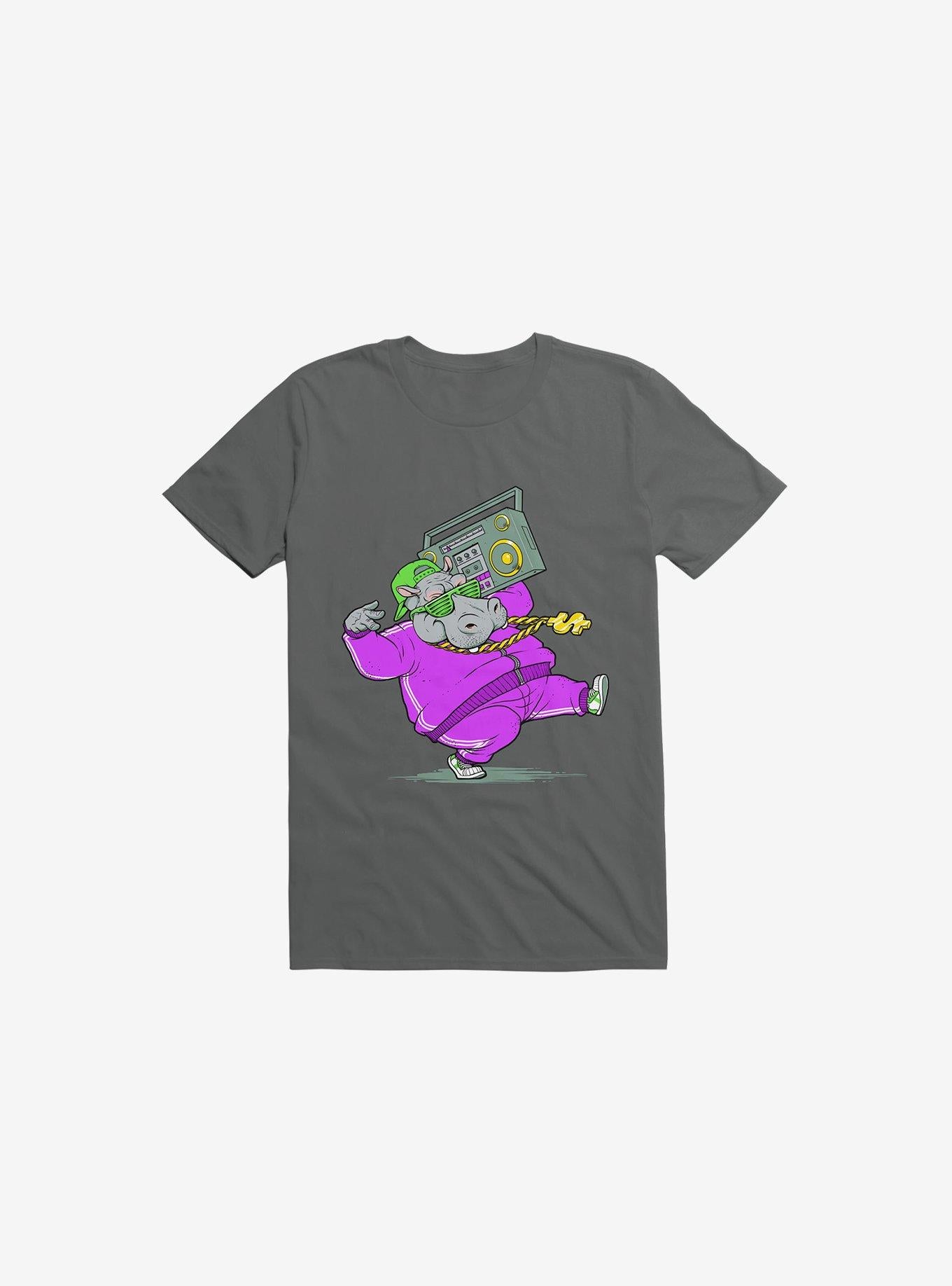 Hip Hop Hippo Charcoal Grey T Shirt T Shirt Trending US