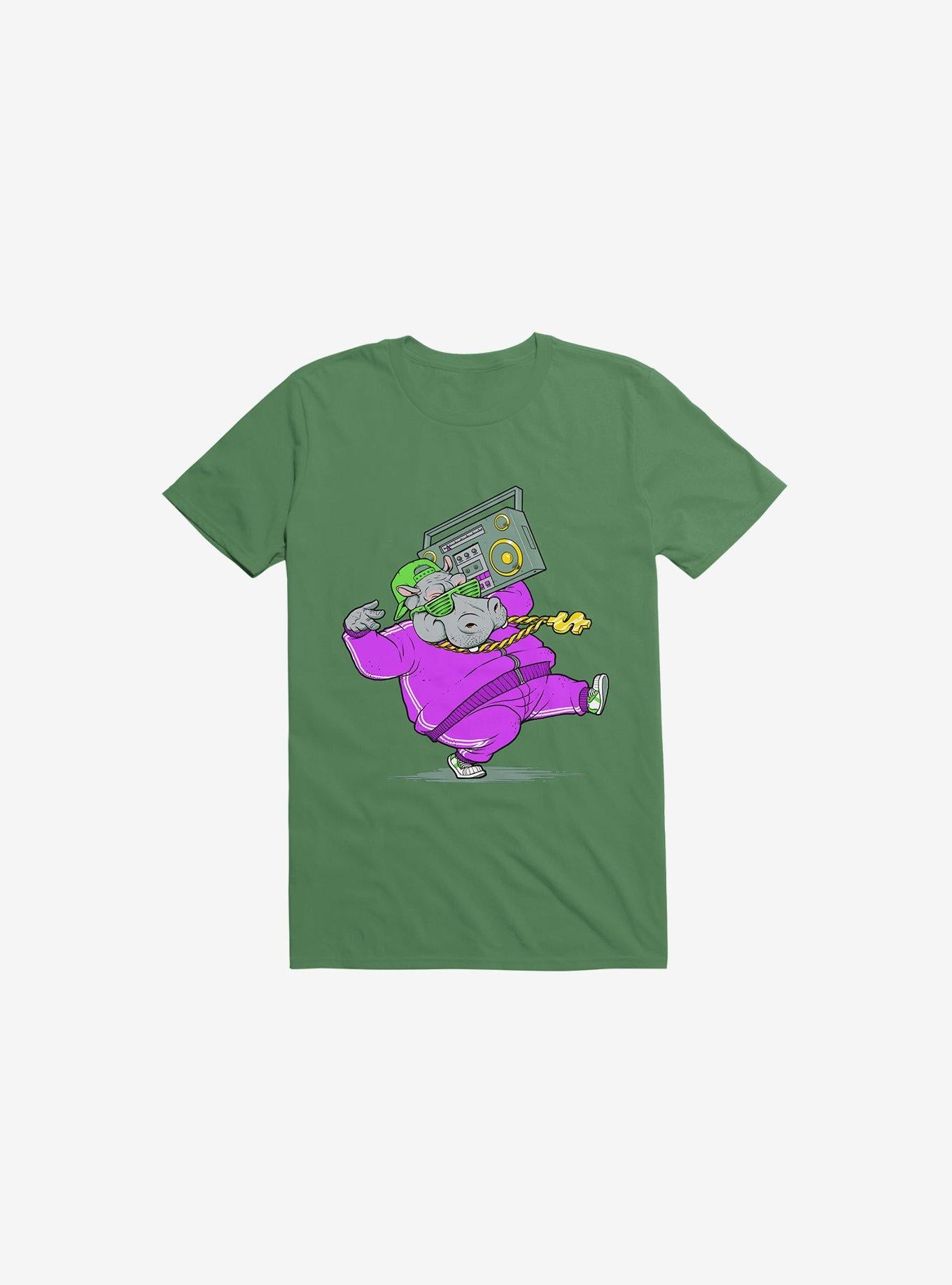 Hip Hop Hippo Kelly Green T Shirt T Shirt Trending US
