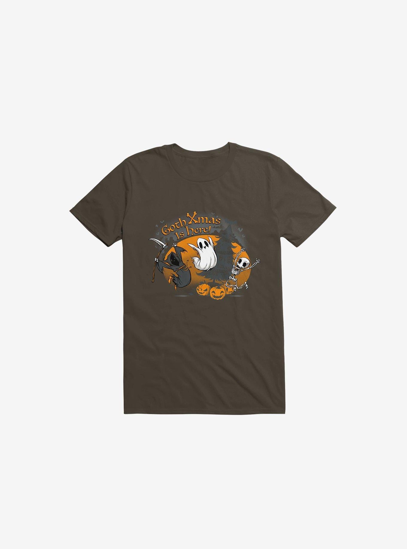 Goth Xmas Is Here Brown T Shirt T Shirt Viral TikTok Fan Favorite