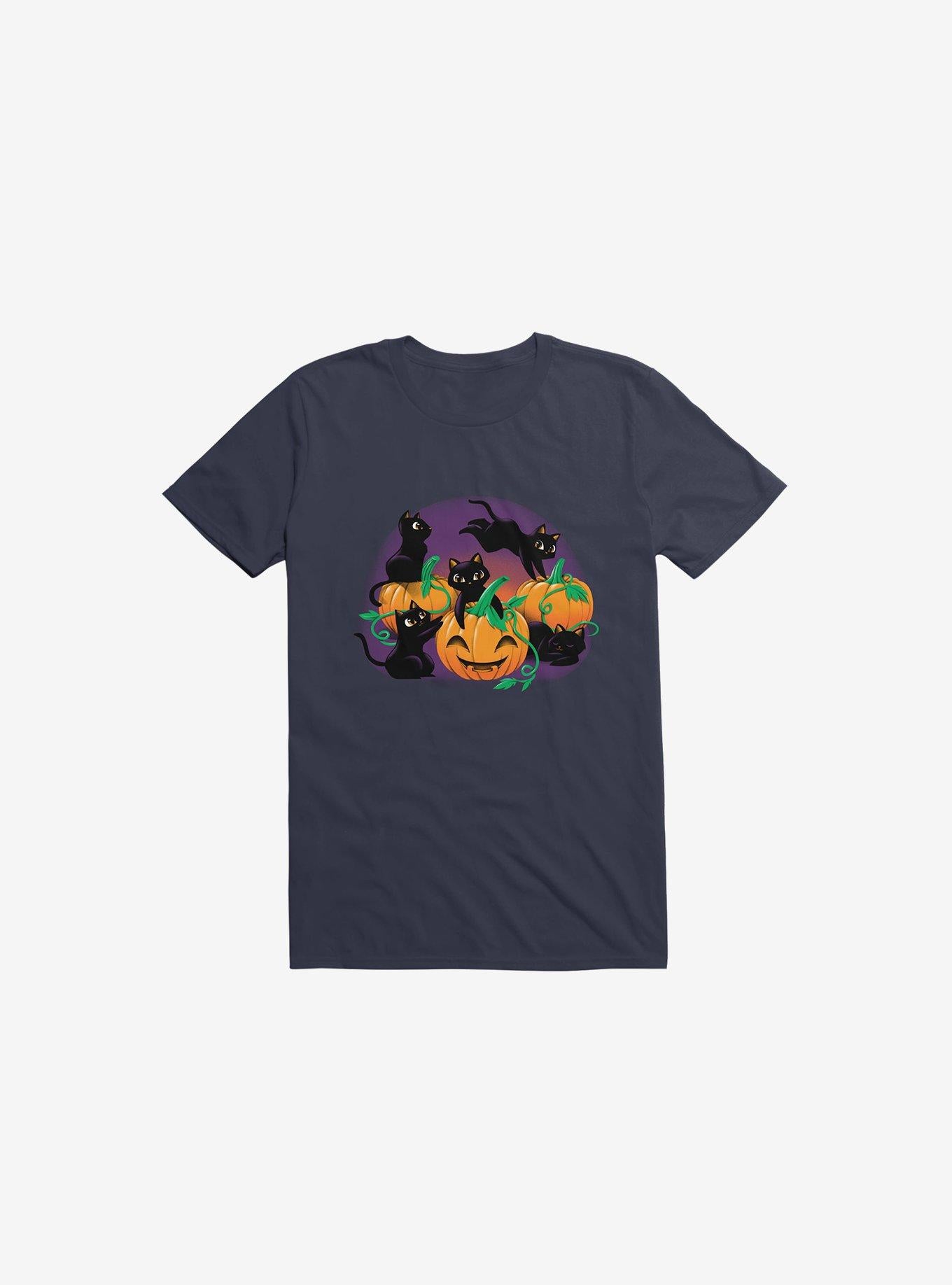 Cat Halloween Navy Blue T Shirt T Shirt Trending US