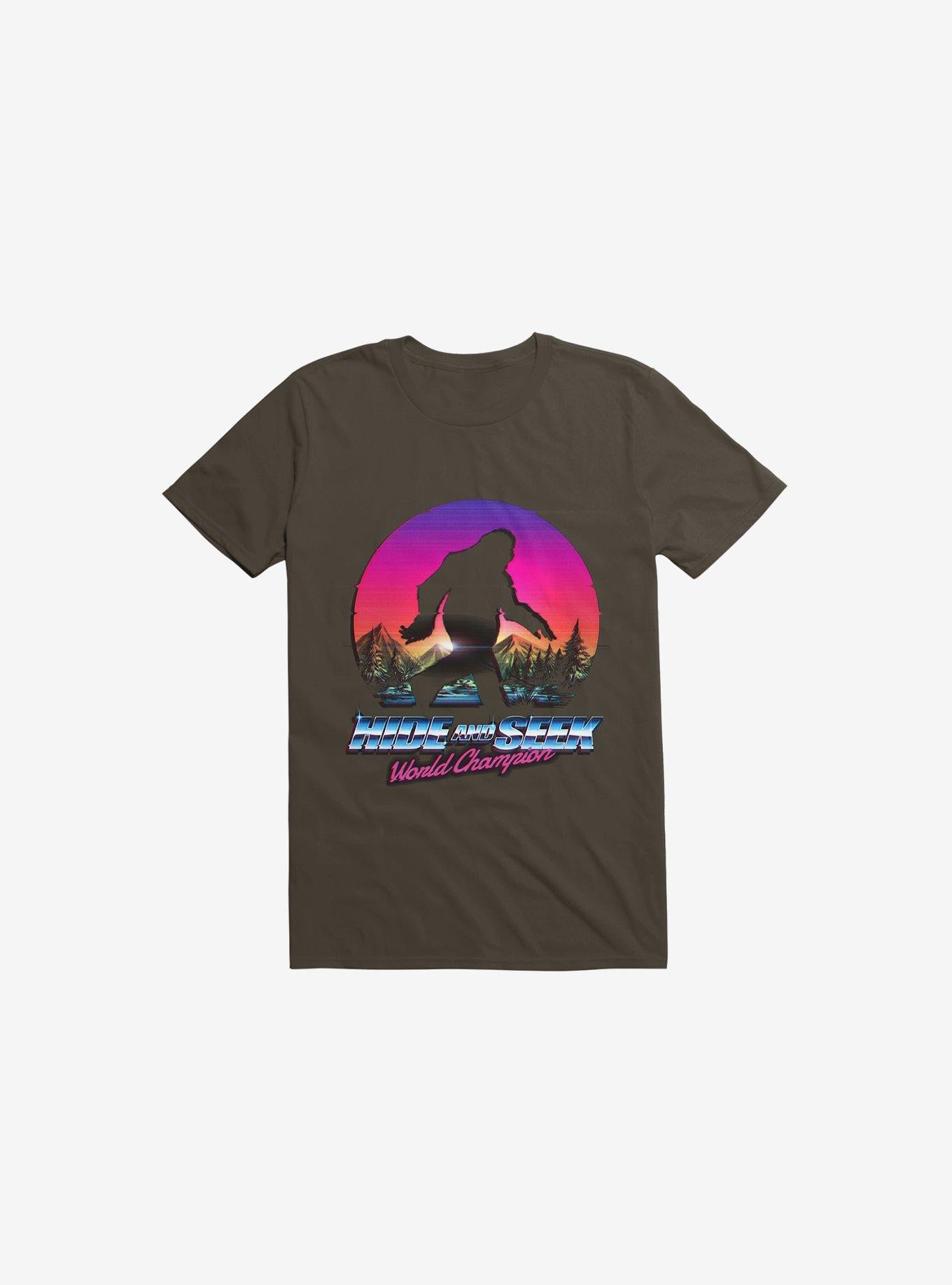Hide And Seek World Champion Bigfoot Is Real Brown T Shirt T Shirt Trending US Funny Quote