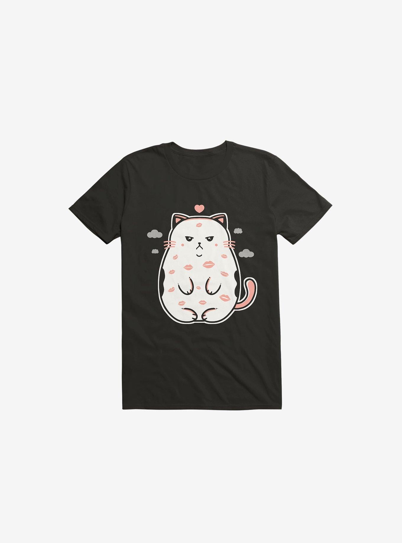 Love Cat Kisses Black T Shirt T Shirt Viral TikTok Hot Right Now