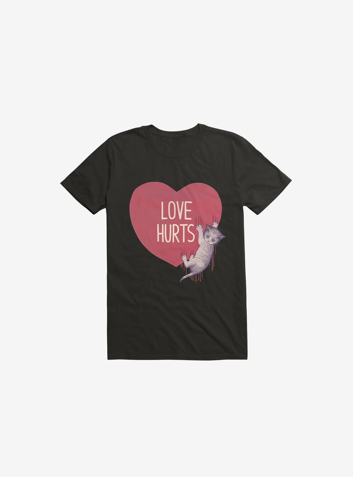 Love Hurts Cat Black T Shirt T Shirt Premium Print Daily Wear