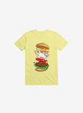 Hamburger Cat Corn Silk Yellow T Shirt T Shirt Trending US