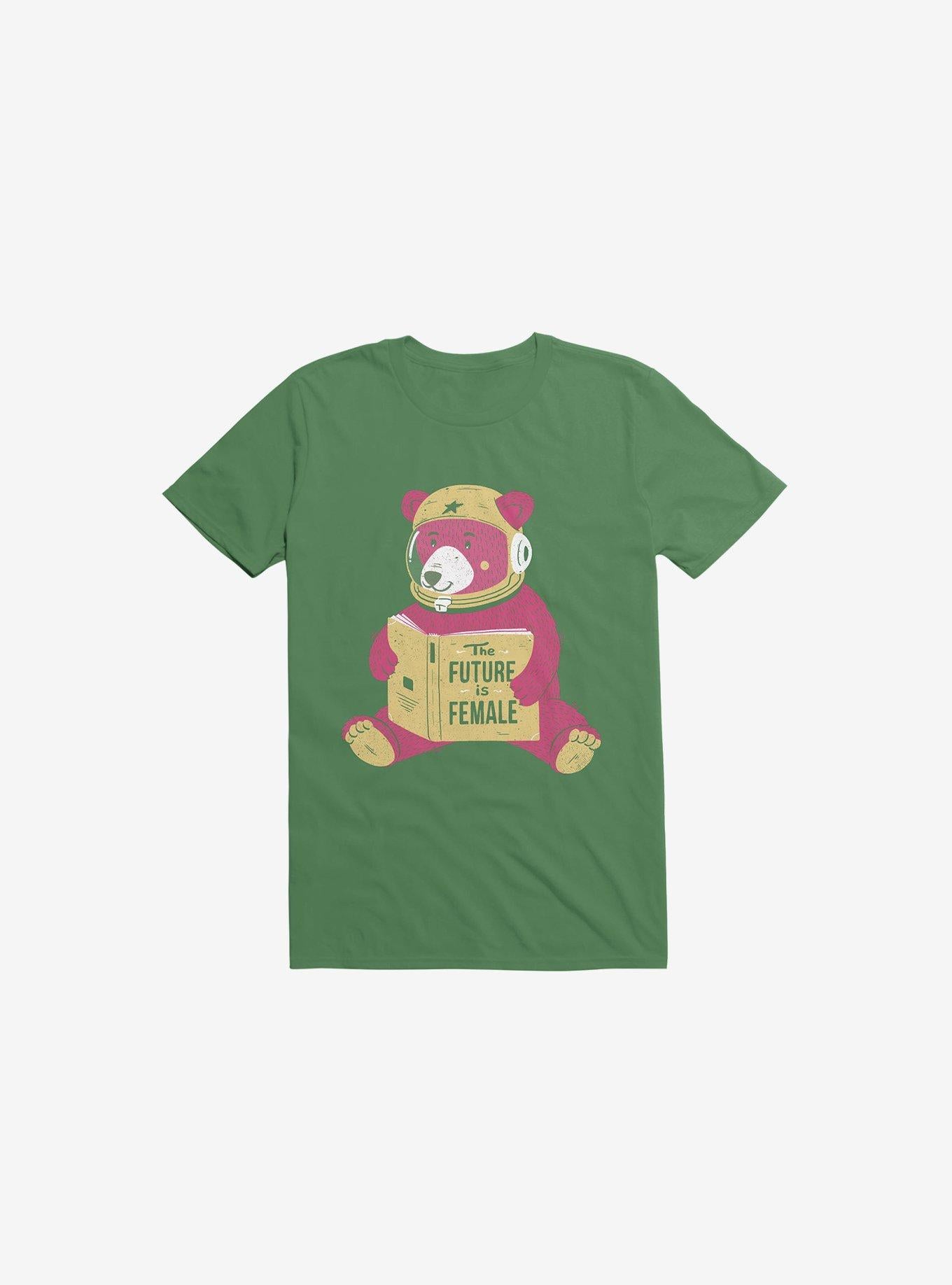 The Future Is Female Bear Astronaut Kelly Green T Shirt T Shirt High Search Demand Daily Wear