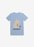 Monday Cat Light Blue T Shirt T Shirt Comfort Fit Gift Ready