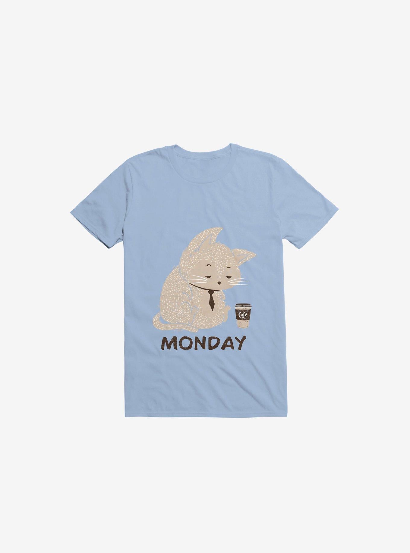 Monday Cat Light Blue T Shirt T Shirt Trending US