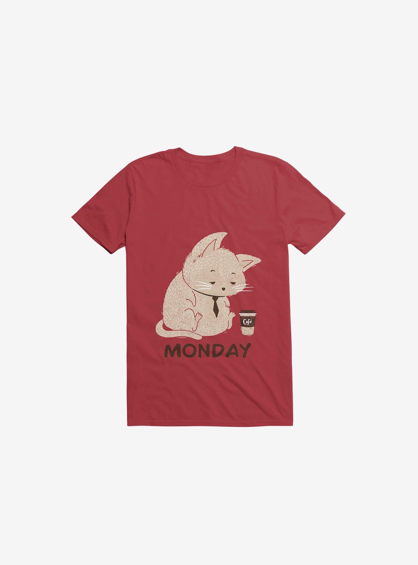 Monday Cat Red T Shirt T Shirt High Search Demand Gift Ready