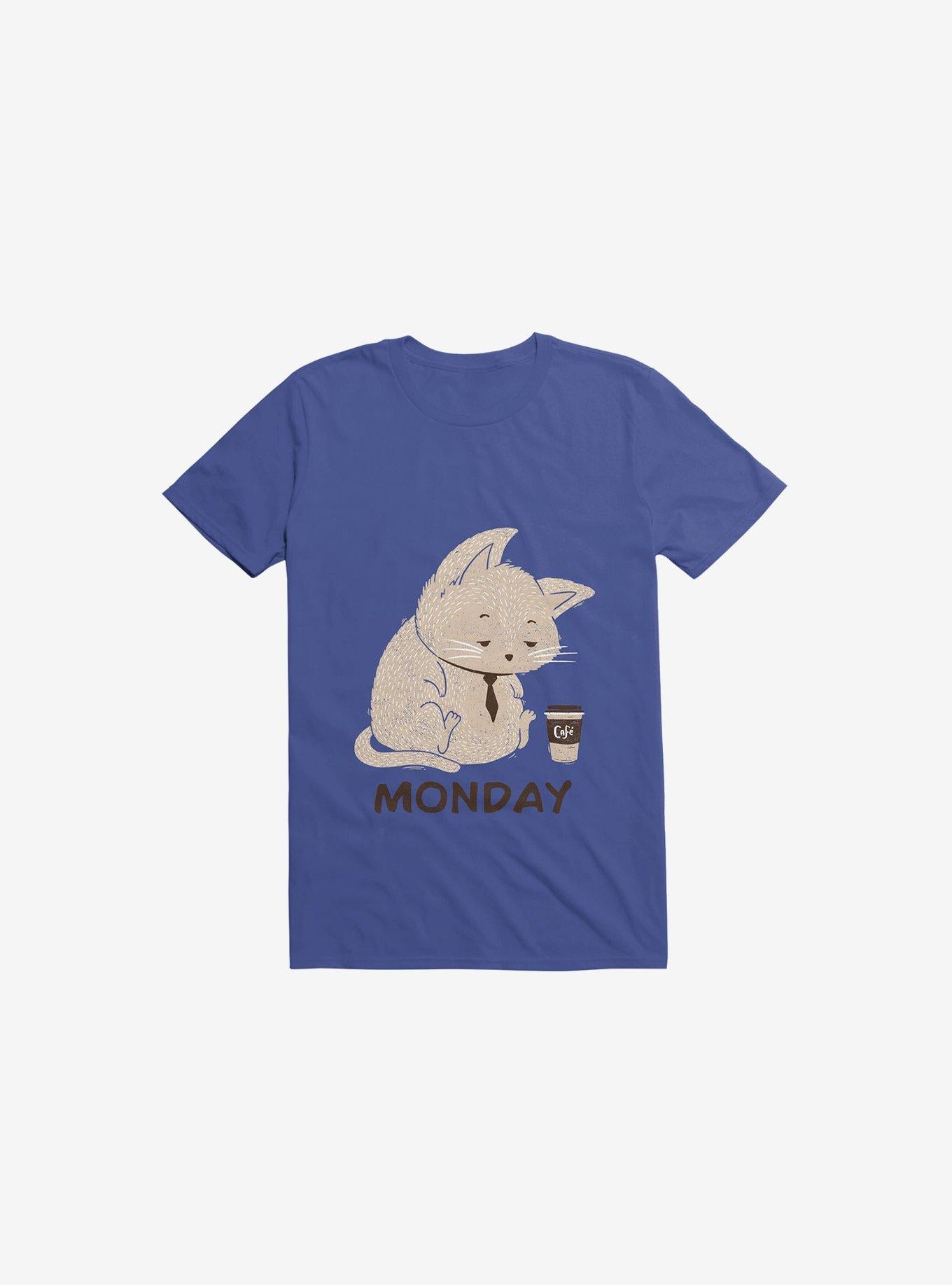 Monday Cat Royal Blue T Shirt T Shirt Gym Lifestyle Best Seller Look
