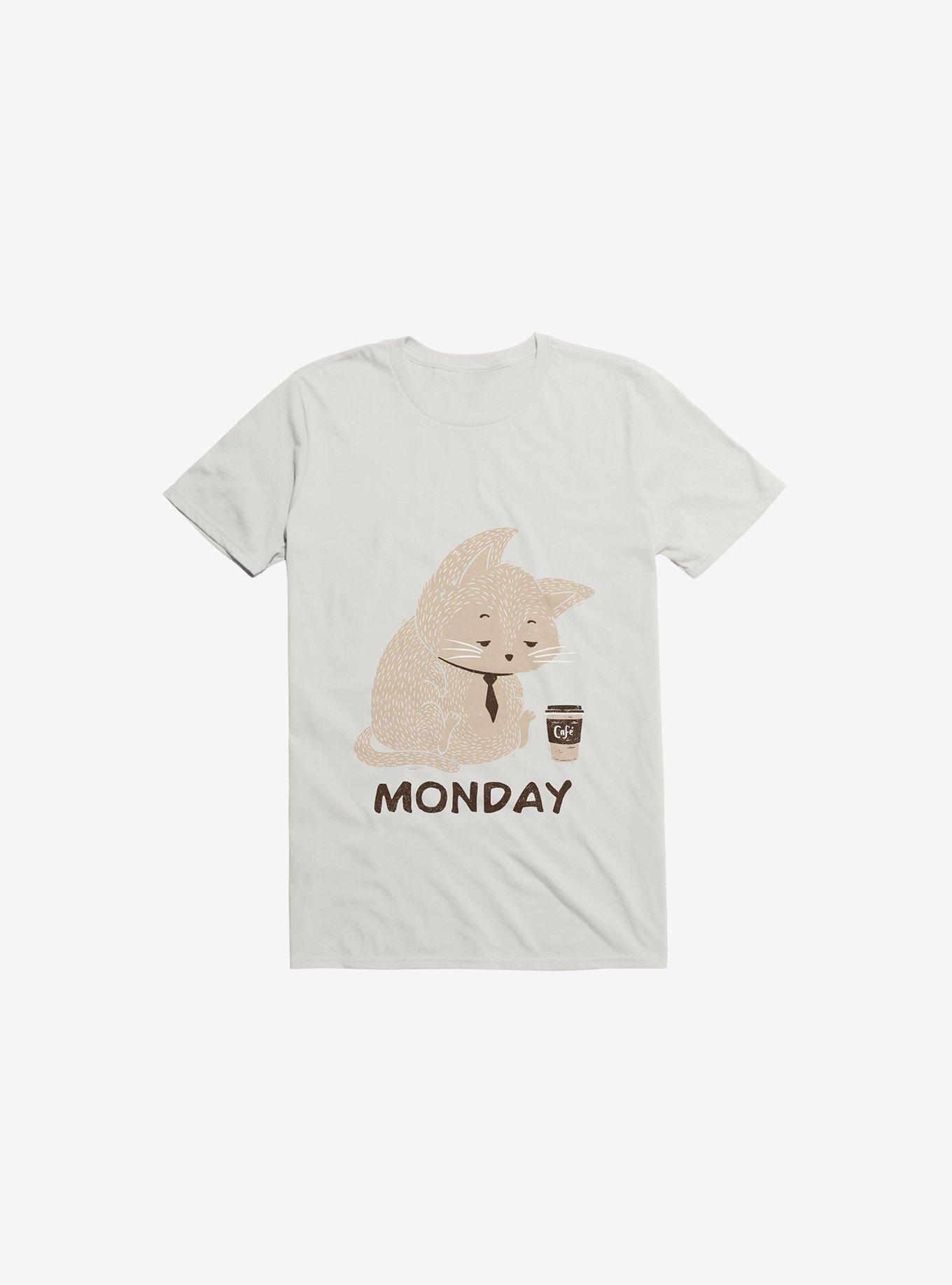 Monday Cat White T Shirt T Shirt High Search Demand Fan Favorite