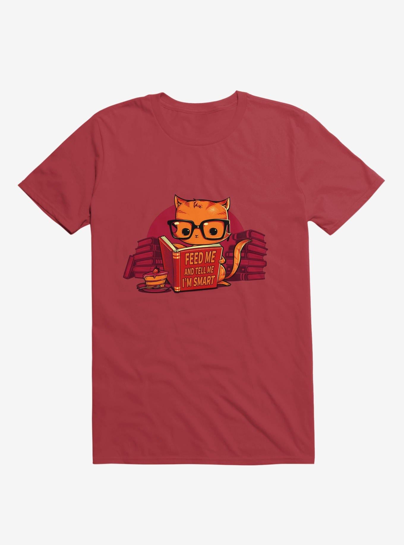 Feed Me And Tell Me I m Smart Cat Red T Shirt T Shirt Trending US